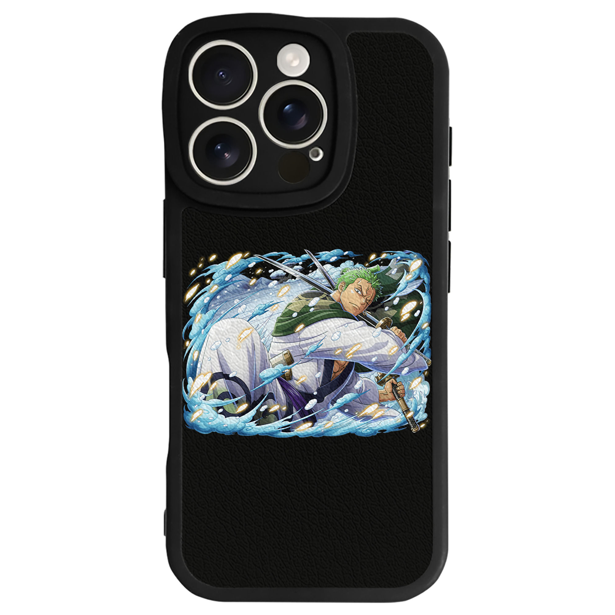 （画像用） ワンピース ロロノア・ゾロ ONE PIECE Roronoa Zoro 【iPhone 16シリーズ対応】シリコンスマホケース（レザー調） 材質：シリコン
